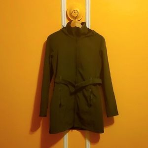 The North Face Dark Green Hooded Windwall Jacket - Size Medium